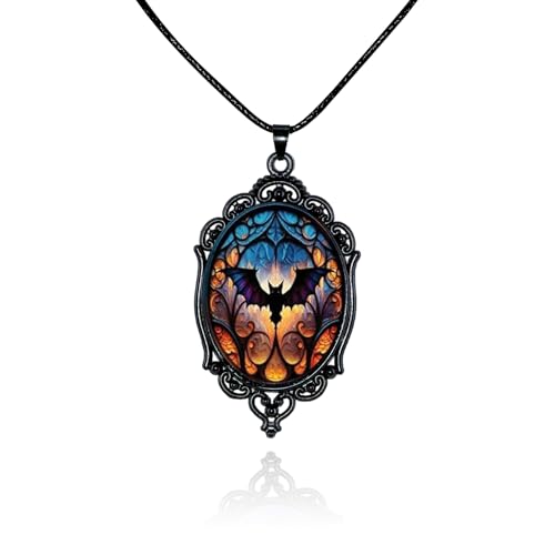 ANGLEQUEEN Gothic-Hexen-Halskette, viktorianische geprägte Hexen-Halskette, Vintage-Stil, Fledermaus, Geist, Rabe, Hexe, Choker, Halskette, Halloween, Gothic, Vampir-Halskette, Cosplay-Zubehör ANGLEQUEEN Gothic-Hexen-Halskette, viktorianische geprägte Hexen-Halskette, Vintage-Stil, Fledermaus, Geist, Rabe, Hexe, Choker, Halskette, Halloween, Gothic, Vampir-Halskette, Cosplay-Zubehör von ANGLEQUEEN