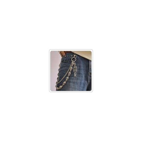 ANGLEQUEEN Punk Layered Pants Chain for Men Women Skull Wallet Chains Pearl Mango Jeans Chain Pocket Chains Gothic Key Chain for Pants, Large, Legierung, Kein Edelstein ANGLEQUEEN Punk Layered Pants Chain for Men Women Skull Wallet Chains Pearl Mango Jeans Chain Pocket Chains Gothic Key Chain for Pants, Large, Legierung, Kein Edelstein von ANGLEQUEEN