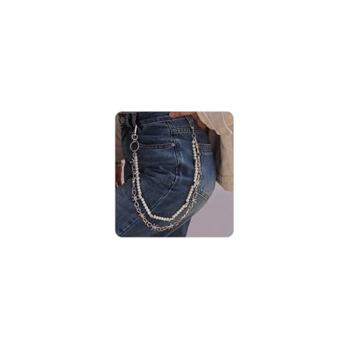 ANGLEQUEEN Punk Layered Pants Chain for Men Women Skull Wallet Chains Pearl Mango Jeans Chain Pocket Chains Gothic Key Chain for Pants, Large, Metall, Kein Edelstein ANGLEQUEEN Punk Layered Pants Chain for Men Women Skull Wallet Chains Pearl Mango Jeans Chain Pocket Chains Gothic Key Chain for Pants, Large, Metall, Kein Edelstein von ANGLEQUEEN
