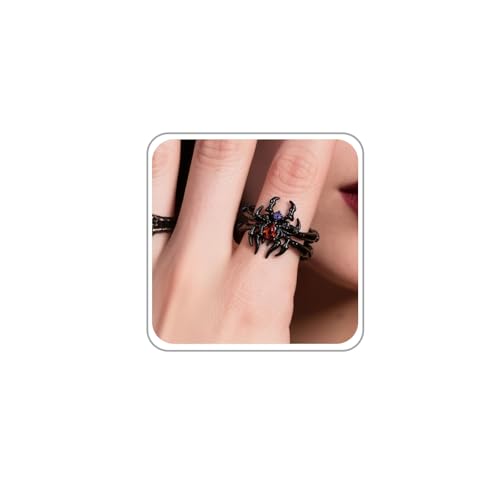 ANGLEQUEEN Punk Spinnenringe für Frauen Silber Schwarz Spinnennetz Fledermaus Knöchel Ringe Gothic Vintage Dunkle Kristall Ringe Rot Herz Edelstein Statement Ringe, Kupfer, Kein Edelstein ANGLEQUEEN Punk Spinnenringe für Frauen Silber Schwarz Spinnennetz Fledermaus Knöchel Ringe Gothic Vintage Dunkle Kristall Ringe Rot Herz Edelstein Statement Ringe, Kupfer, Kein Edelstein von ANGLEQUEEN