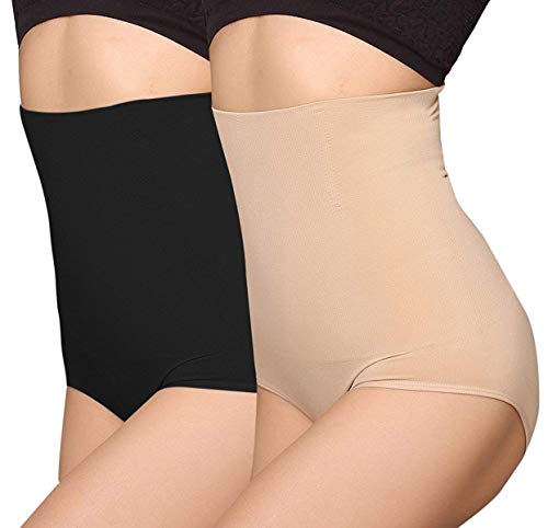 ANGOOL Damen Miederslip Butt Lifter Shaper figurenformend Shapewear Schlichte Taillenformer mit Bauch-Weg-Effekt, Schwarz beige, M von ANGOOL