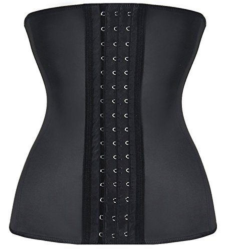 TwinsFlame Damen Latex Waist Trainer Schenken maßband körper Vollbrust Korsett Training Sport Korsage ,Schwarz,2XL(Fuer Taille 81-86CM) von ANGOOL