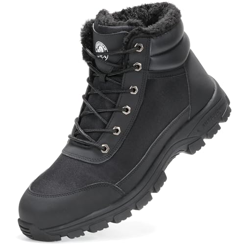 ANGRYRAM Arbeitsschuhe Herren Winter Sicherheitsschuhe Herren Leicht Arbeitsschuhe Damen Gefüttert Sicherheitsschuhe Damen rutschfest Sicherheitsstiefel Stahlkappe Arbeitsschuhe Herren Winter Weich von ANGRYRAM