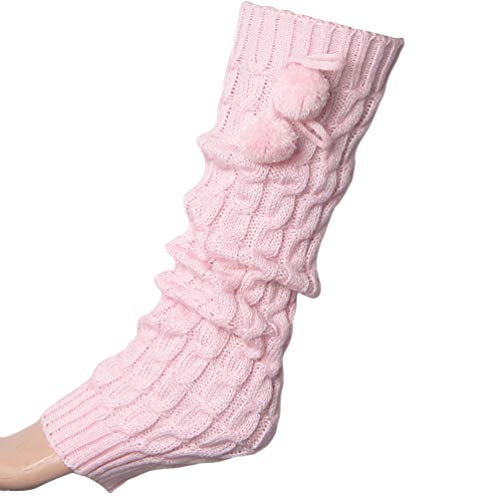 ANGUYA Stulpen Damen Lang Beinwärmer Winter Herbst Legwarmers Stulpen Beinstulpen Grobstrickstulpen Strümpfe Gestrickt Stulpe Socken Overknee Socken Tanzen Strumpf (Rosa) von ANGUYA