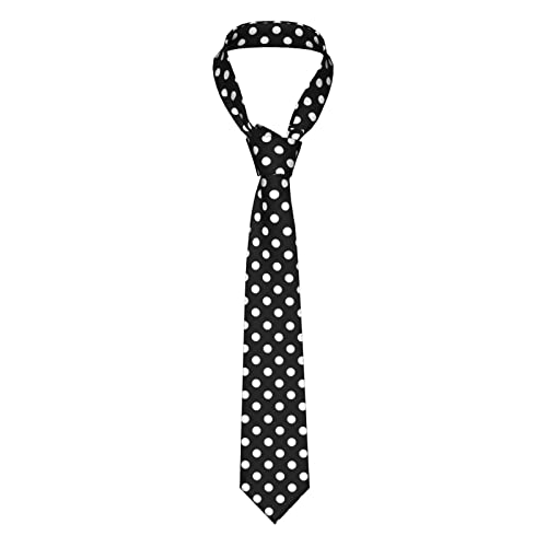 ANGYANG Krawatte schwarz-weiß gepunktet Herrenkrawatte schmale Krawatte für Jungen bedruckte Neuheit lustig für Hochzeiten Tanzparty von ANGYANG
