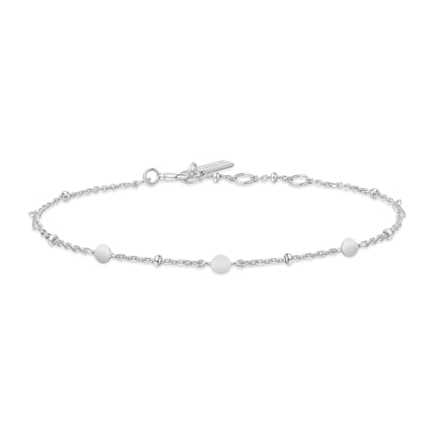 ANIA HAIE Damen Armband Chill Voyager Disc Station aus 925 Sterling Silber, verziert mit 3 Silberplättchen und 7 Silberperlen, Länge: 16,5 cm + 2 cm Verlängerung, inkl. Geschenkverpackung von ANIA HAIE