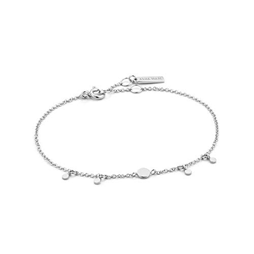 ANIA HAIE Damen Armband Geometry Class Drop Discs aus Sterling Silber, besetzt mit großen Silberplättchen, Länge 16,5cm + 2cm Verlängerung, inkl. Geschenkverpackung von ANIA HAIE
