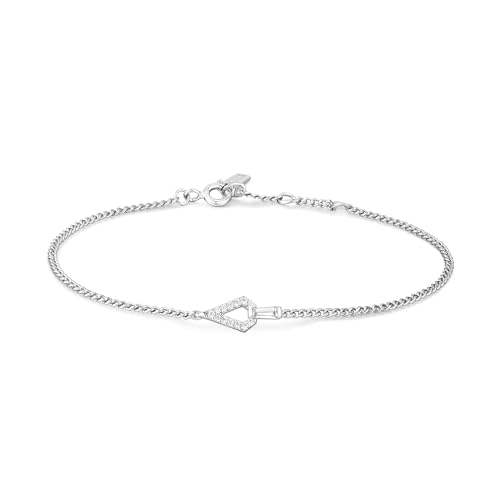 ANIA HAIE Damen Armband SUNSHINE CHASER Geometric aus 925 Sterling Silber, besetzt mit 14 Zirkonia, Länge: 16,5 cm + 2 cm Verlängerung, inkl. Geschenkverpackung von ANIA HAIE