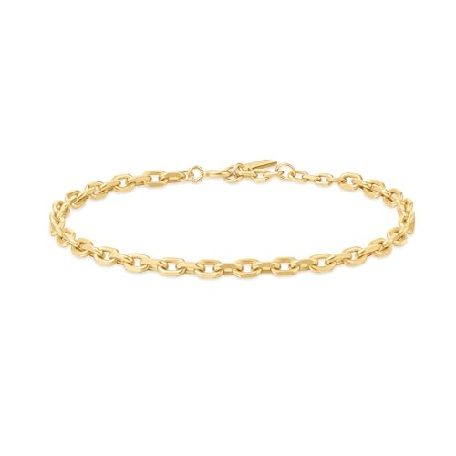 ANIA HAIE Damen Armband Vogue Maven Medium Chain aus 925 Sterling Silber 14k Gold vergoldet, Länge: 16,5 cm + 2 cm Verlängerung, inkl. Geschenkverpackung von ANIA HAIE
