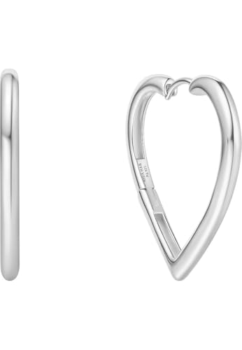 ANIA HAIE Damen Creolen Sunny Sparkler Large Heart Hoop aus 925 Sterling Silber, Größe: 30 x 2,5mm, inkl. Geschenkverpackung von ANIA HAIE