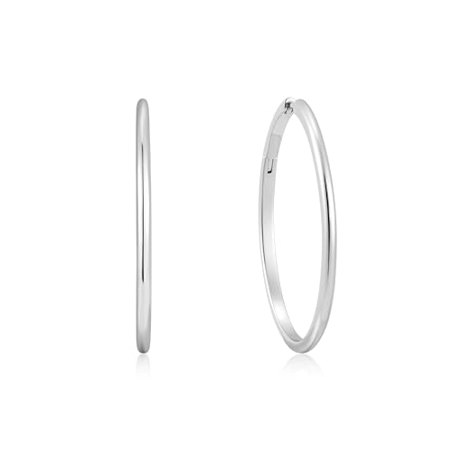 ANIA HAIE Damen Creolen SUNSHINE CHASER Plain Oversized Hoops aus 925 Sterling Silber, Größe: 33,5 x 2,1mm, inkl. Geschenkverpackung von ANIA HAIE
