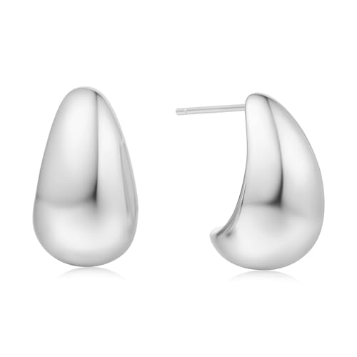 ANIA HAIE Damen Creolen Vogue Maven Bold Dome Hoop aus 925 Sterling Silber, Größe: 19 x 11 mm, inkl. Geschenkverpackung von ANIA HAIE