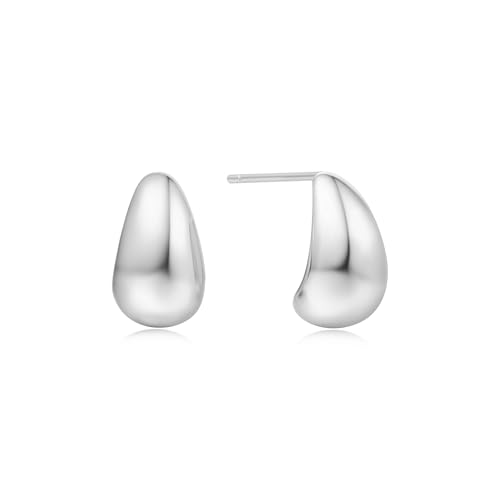 ANIA HAIE Damen Creolen Vogue Maven Small Dome Hoop aus 925 Sterling Silber, Größe: 13,5 x 7,8 mm, inkl. Geschenkverpackung von ANIA HAIE