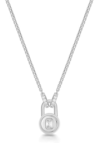 ANIA HAIE Damen Halskette Trailblazer Linked Locket Dangle Necklace aus 925 Sterling Silber, verziert mit 11 Zirkonia, Größe: 40,5 cm + 5 cm Verlängerung, inkl. Geschenkverpackung von ANIA HAIE