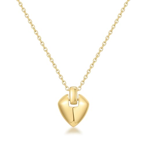 ANIA HAIE Damen Halskette Trailblazer Shield Pendent Necklace aus 925 Sterling Silber 14k Gold vergoldet, Größe: 45 cm + 5 cm Verlängerung, inkl. Geschenkverpackung von ANIA HAIE
