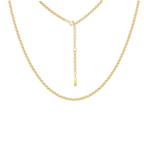 ANIA HAIE Damen Halskette Vogue Maven Classic Rolo Chain aus 925 Sterling Silber 14k Gold vergoldet, Länge: 40 cm + 5 cm Verlängerung, inkl. Geschenkverpackung von ANIA HAIE