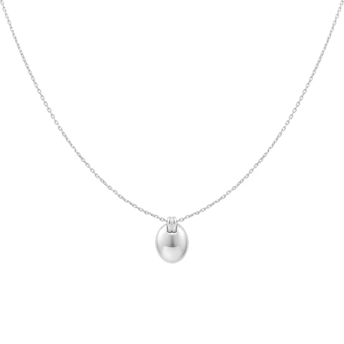 ANIA HAIE Damen Halskette Vogue Maven Oval Charm aus 925 Sterling Silber, Länge: 45 cm + 5 cm Verlängerung, inkl. Geschenkverpackung von ANIA HAIE