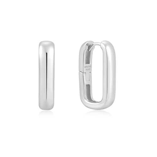 ANIA HAIE Damen Ohrringe Chic Creator Wide Paper Clip Earrings aus 925 Sterling Silber, Größe: 22 x 12,3 mm, inkl. Geschenkverpackung von ANIA HAIE