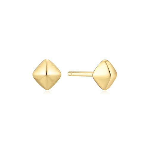 ANIA HAIE Damen Ohrstecker Trailblazer Pyramid Glam Stud Earrings aus 925 Sterling Silber 14k Gold vergoldet, Größe: 5 x 4,5 mm, inkl. Geschenkverpackung von ANIA HAIE