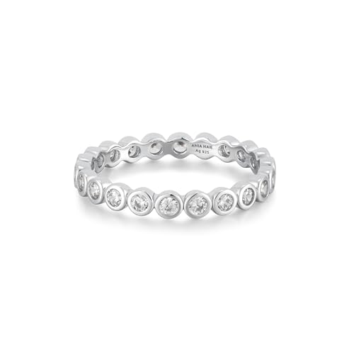 ANIA HAIE Damen Ring Chic Creator Bezel Set Ring aus 925 Sterling Silber, besetzt mit 22 Zirkonia, EUR Größe: 56, inkl. Geschenkverpackung von ANIA HAIE