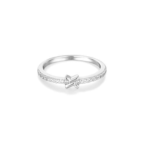 ANIA HAIE Damen Ring Dusk Divas Cross Cubic Zirconia aus 925 Sterling Silber, besetzt mit 18 Zirkonia, EUR Größe 56, inkl. Geschenkverpackung von ANIA HAIE