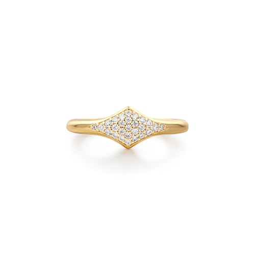 ANIA HAIE Damen Ring Dusk Divas Pavé Sparkle aus 925 Sterling Silber 14k Gold vergoldet, besetzt mit 27 Zirkonia, EUR Größe 54, inkl. Geschenkverpackung von ANIA HAIE