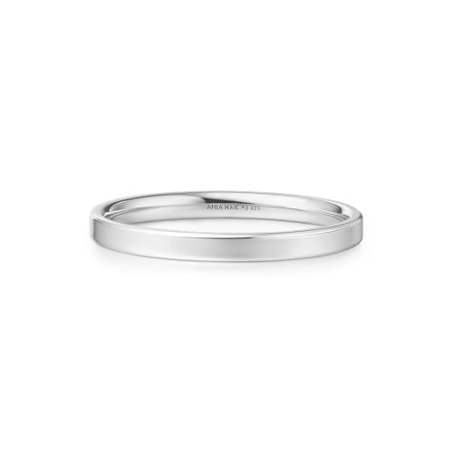 ANIA HAIE Damen Ring Sunny Sparkler 2mm Smooth aus 925 Sterling Silber, EUR Größe: 58, inkl. Geschenkverpackung von ANIA HAIE