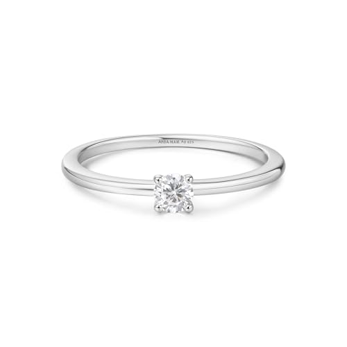 ANIA HAIE Damen Ring Sunny Sparkler Classic Slim Stacking aus 925 Sterling Silber, besetzt mit einem Zirkonia, EUR Größe: 56, inkl. Geschenkverpackung von ANIA HAIE