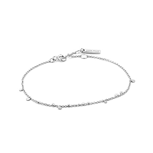 Ania Haie Damen Armband Geometry Class Mixed Discs aus Sterling Silber, besetzt mit kleinen Silberplättchen, Länge 16,5cm + 2cm Verlängerung, inkl. Geschenkverpackung von ANIA HAIE