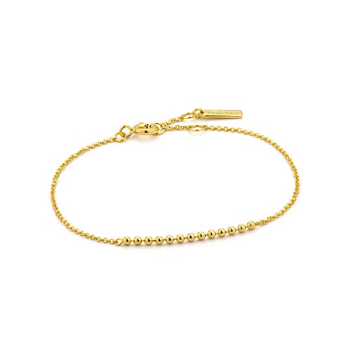 Ania Haie Damen Armband Modern Minimalism Multiple Balls aus Sterling Silber 14k vergoldet, bestückt mit 13 Goldperlen, Länge 16,5cm + 2cm Verlängerung, inkl. Geschenkverpackung von ANIA HAIE