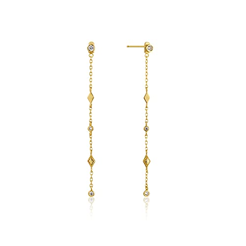 Ania Haie Damen-Ohrhänger Bohemia Shimmer Drop Earrings 925er Silber Zirkonia One Size Gold 32014168 von ANIA HAIE