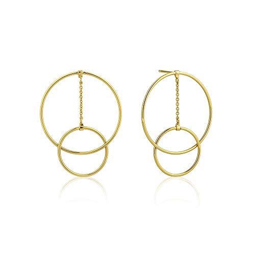 Ania Haie Damen-Ohrhänger Modern Front hoop Earrings 925er Silber One Size Gold 32014205 von ANIA HAIE