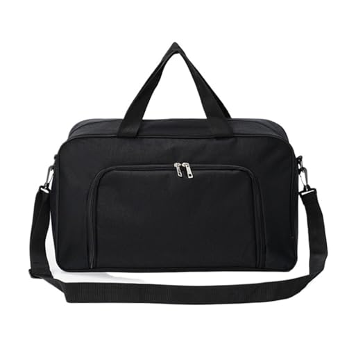 Reisetasche Sporttasche 18-Zoll-Reisetasche, Oxford-Stoff, Wochenende, Übernachtung, Sporttasche Für Herren, Handgepäck Gym Tasche Reisetasche Damen (Color : Black, Size : 46 * 20 * 27cm) von ANIIC