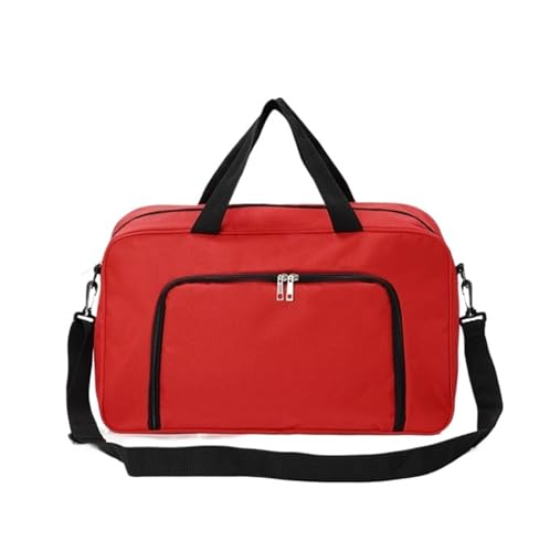 Reisetasche Sporttasche 18-Zoll-Reisetasche, Oxford-Stoff, Wochenende, Übernachtung, Sporttasche Für Herren, Handgepäck Gym Tasche Reisetasche Damen (Color : Rood, Size : 46 * 20 * 27cm) von ANIIC