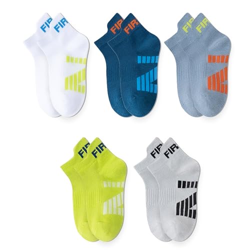 5 Paare Kleinkind Sneaker Socken Sommer Dünne Mesh Knöchelsocken 1-3 Jahre Kinder Baumwolle Sport Atmungsaktive Niedrig Geschnittene Socken, A04 M von ANIMQUE