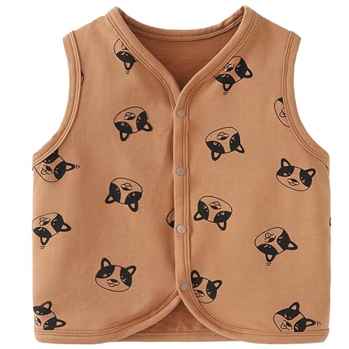 Baby Kleinkind Westen Kinder Jacke Junge Mädchen Ärmellose Kinderweste Frühling Herbst Strickjacke Oberteil mit Cartoon Muster, Welpe Khaki 100 Baby Kleinkind Westen Kinder Jacke Junge Mädchen Ärmellose Kinderweste Frühling Herbst Strickjacke Oberteil mit Cartoon Muster, Welpe Khaki 100 von ANIMQUE