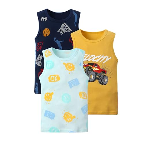 ANIMQUE Jungen Baumwolle Top Baby Kinder Unterhemd 3er Pack YYC513, 100 ANIMQUE Jungen Baumwolle Top Baby Kinder Unterhemd 3er Pack YYC513, 100 von ANIMQUE
