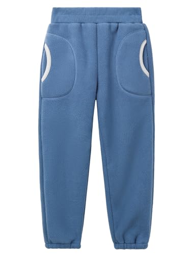 ANIMQUE Kinder Unisex Sweathose Polarfleece Doppelt Verdickt Kleinkind Jungen Mädchen Winter Warm Hose Fleece Gefüttert, Azurblau 110 von ANIMQUE