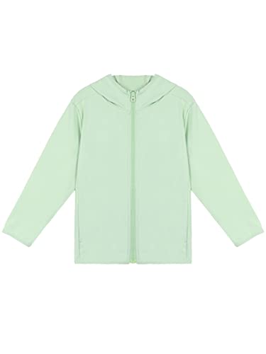 ANIMQUE Kleinkind Sonnenschutz Kapuzenjacke Sommer Eltern-Kind Leichte Langarm Jungen Mädchen Sportjacke Atmungsaktiv Schnelltrocknend Kinder Reißverschluss Outdoor Oberbekleidung, Mintgrün 160 von ANIMQUE