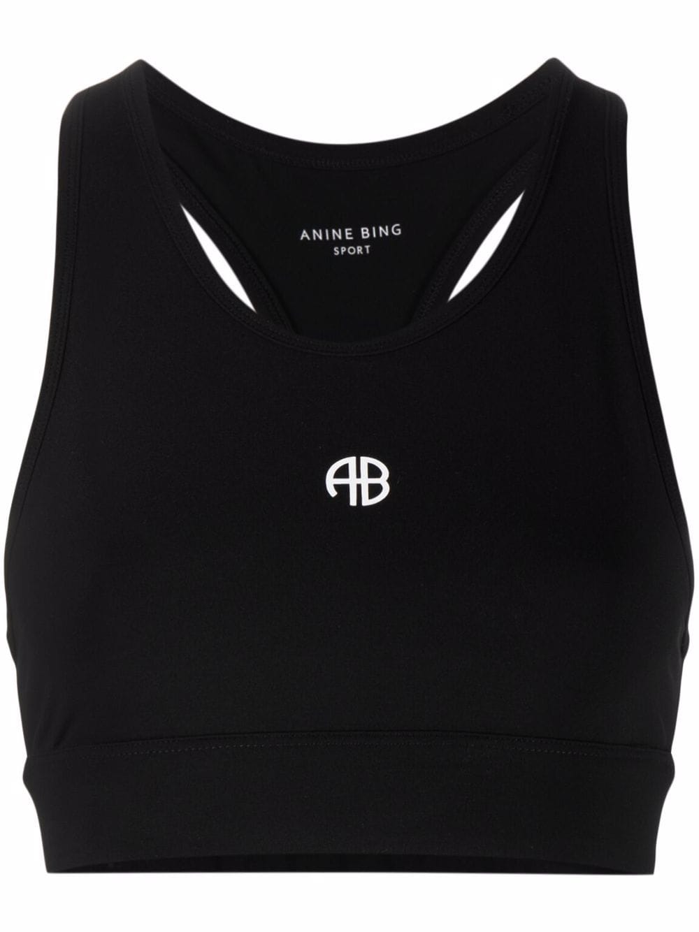 ANINE BING Sport-BH mit Logo-Print - Schwarz von ANINE BING