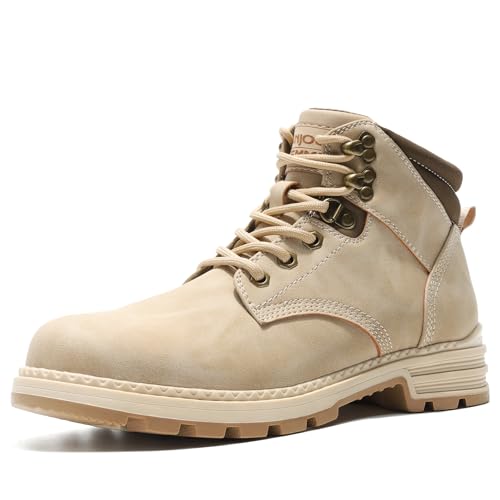 ANJOUFEMME Damen Wanderstiefel Wasserdicht - Leichte Knöchelstütze Traillaufschuhe für Outdoor Trekking Rutschfester Griff Komfort Passform, Beige, 38 EU von ANJOUFEMME