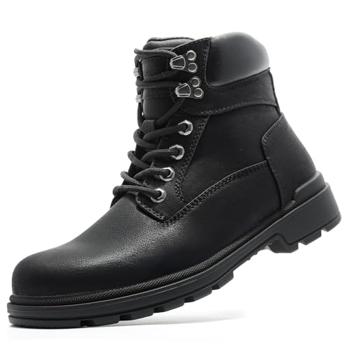 ANJOUFEMME Herren Winter Wanderstiefel Wasserdicht Anti-Rutsch Outdoor Klettern Warm Arbeit Trekking Schuhe für Männer, Schwarz, 47 EU von ANJOUFEMME