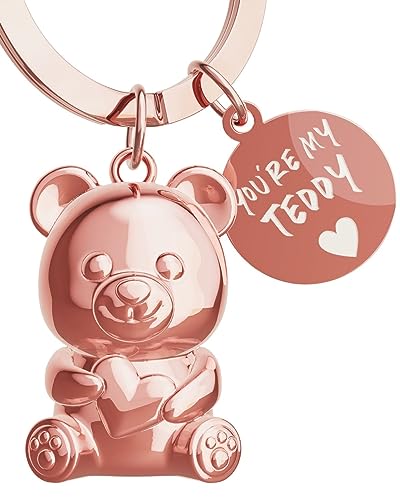 ANKERPUNKT Teddybär Schlüsselanhänger Teddy Herz - Glücksbringer Teddy Geschenke beste Freundin, Freund - Partner Liebe Paare Jahrestag Geschenk - Gravur you´re my teddy rosegold von ANKERPUNKT