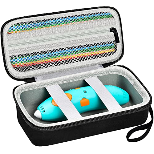ANKHOH Hülle kompatibel mit 3Doodler Start+ Essentials (2022) für 3D-Stift-Set für Kinder, Aufbewahrungs-Organizer zum Drucken von Filament-Nachfüllpackungen und Micro-USB-Ladegerät (nur Box), Schwarz von ANKHOH