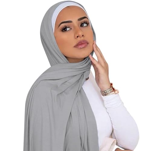 ANKOMINA Frauen Weiche Baumwolle Muslim Jersey Hijab Kopf Wrap Schals Mode Lange Schal Schals, 5, Einheitsgröße von ANKOMINA