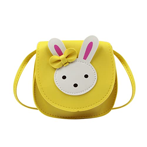 ANKOMINA Kleine Mädchen-Geldbörse, niedlicher Hasen-Crossbody-Tasche, Münzhandtasche für Kinder, Kleinkinder, gelb, Abnehmbar, langlebig von ANKOMINA