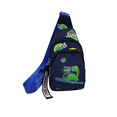 ANKOMINA Kleine Schultertasche für Kinder, niedliche Cartoon-Umhängetasche, Einhorn, Dinosaurier, Brusttasche für Outdoor, Reisen, Wandern, Dinosaurier B01, Einheitsgröße von ANKOMINA