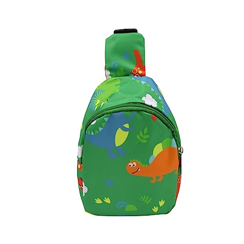 ANKOMINA Kleine Schultertasche für Kinder, niedliche Cartoon-Umhängetasche, Einhorn, Dinosaurier, Brusttasche für Outdoor, Reisen, Wandern, Grün (Mini), Einheitsgröße von ANKOMINA