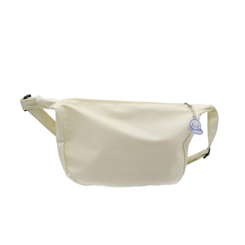 ANKOMINA Frauen Mädchen Nylon Crossbody Tasche Große Kapazität Fanny Pack Umhängetasche Knödel Casual Leichte Reise Sling Bag, Beige, Einheitsgröße, Casual von ANKOMINA