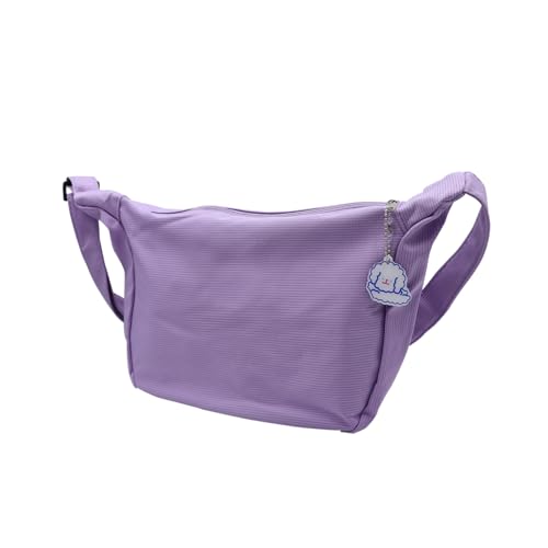 Frauen Mädchen Nylon Crossbody Tasche Große Kapazität Fanny Pack Umhängetasche Knödel Casual Leichte Reise Sling Bag, Violett, Einheitsgröße, Casual von ANKOMINA